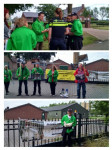 Demonstratie voor de deur van Arno van Vilsteren, Hoogoordstraat 18 te macharen