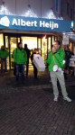 Protest bij de Albert Heijn in Raalte die konijnenvlees verkoopt